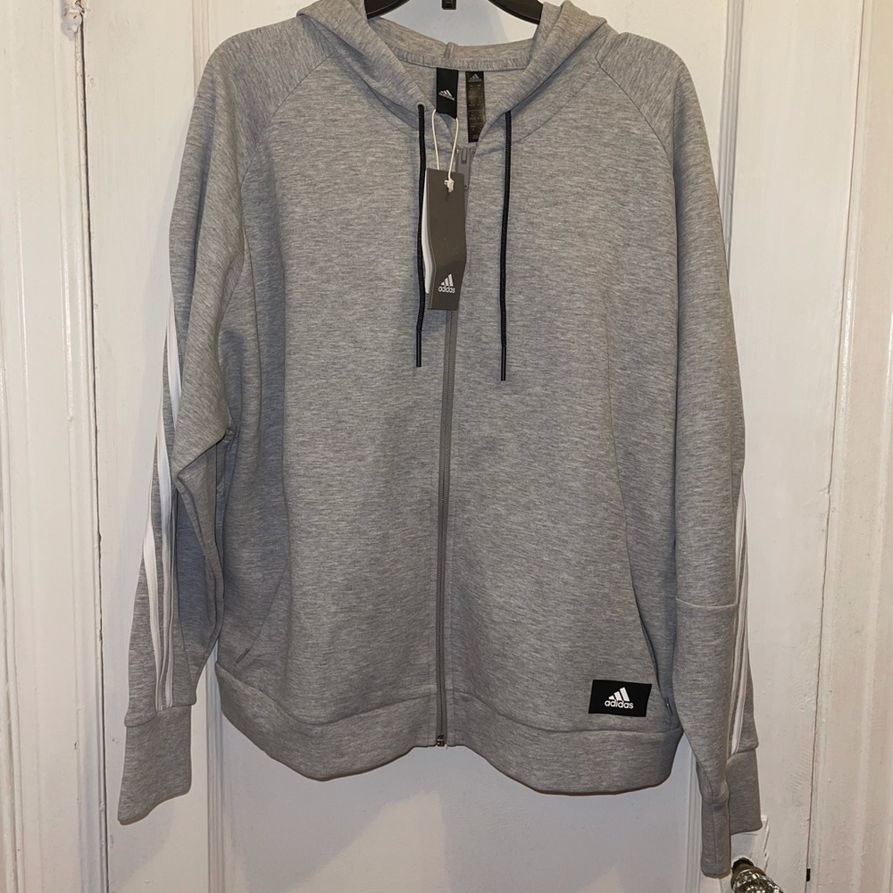 Women Adidas Full Zip Stripe Hoodie